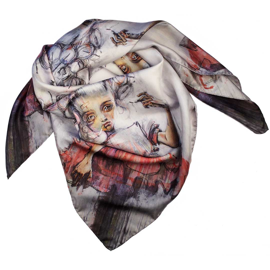 Herakut silk scarf street art