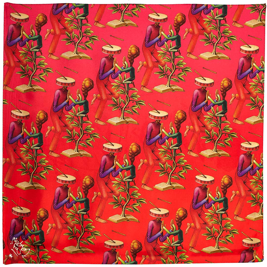 Waone Interesni Kazki silk scarf street art